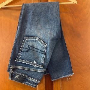 American Eagle ripped hole skinny cropped jeans